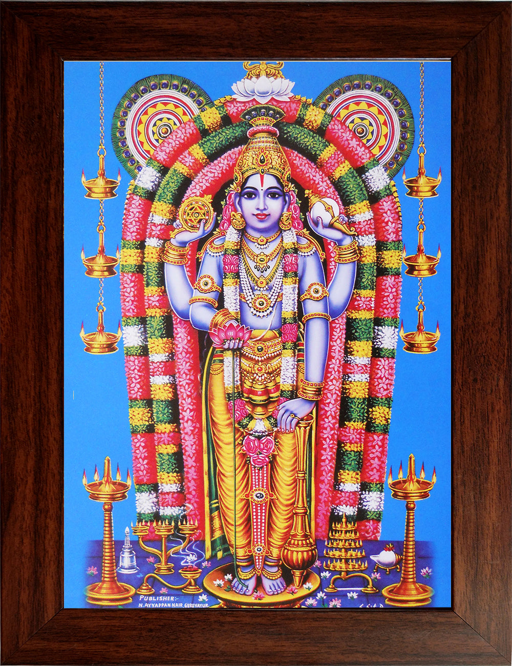 LordGuruvayur Krishna Wooden Photo Frame