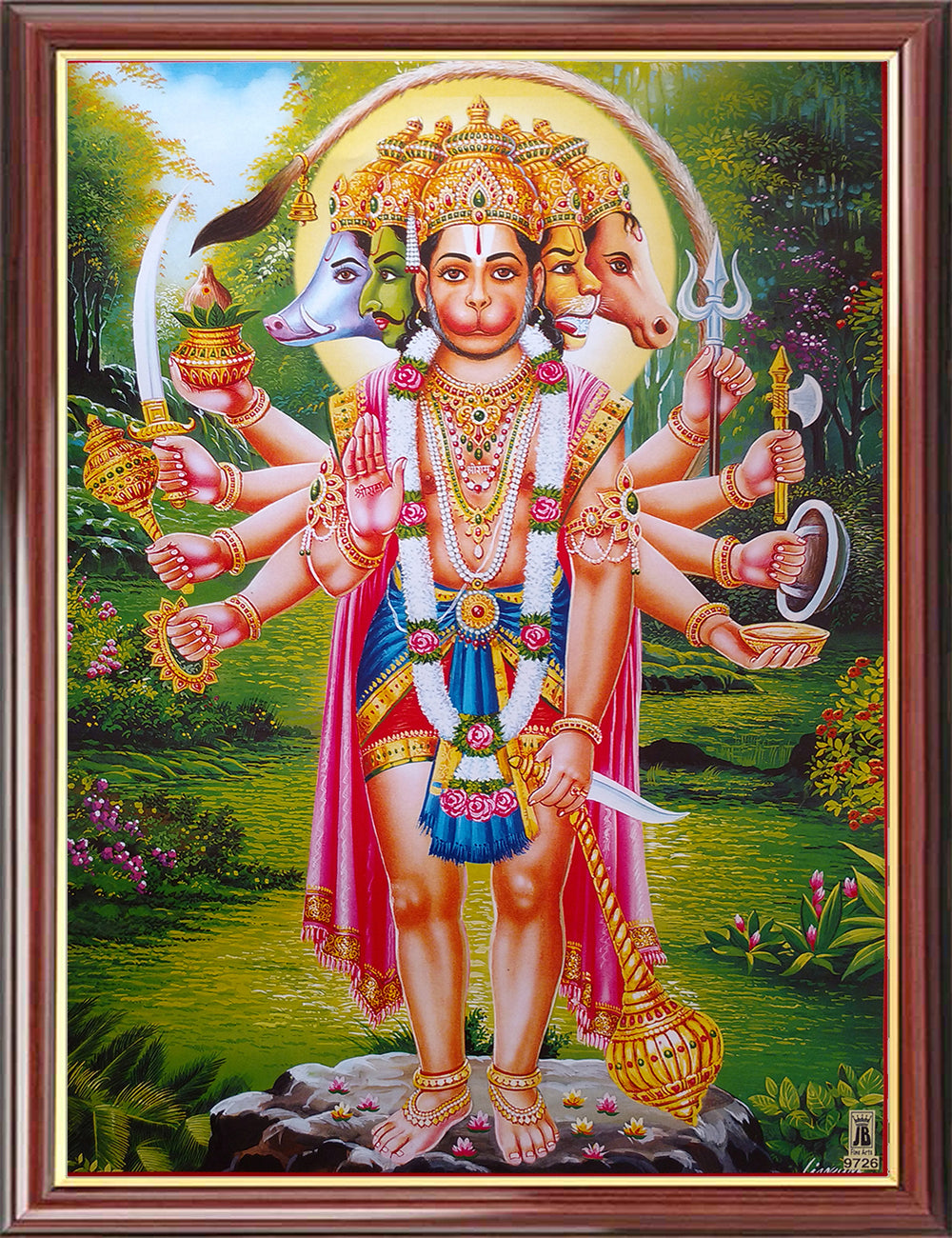 Pancha Muga Hanuman Photo Frame
