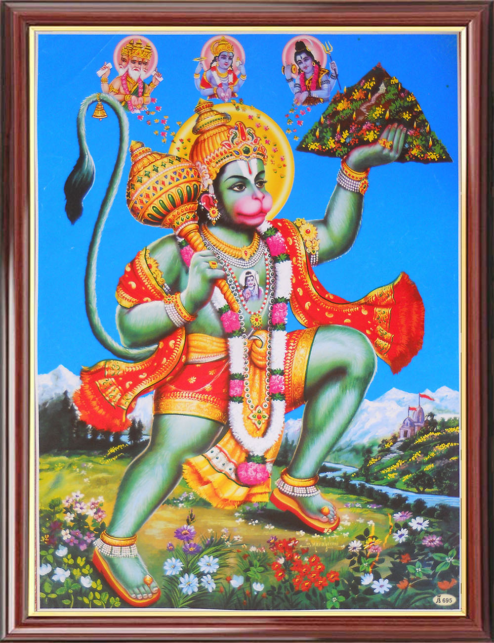 Hanuman with Sanjeevi Hills Photo Frame
