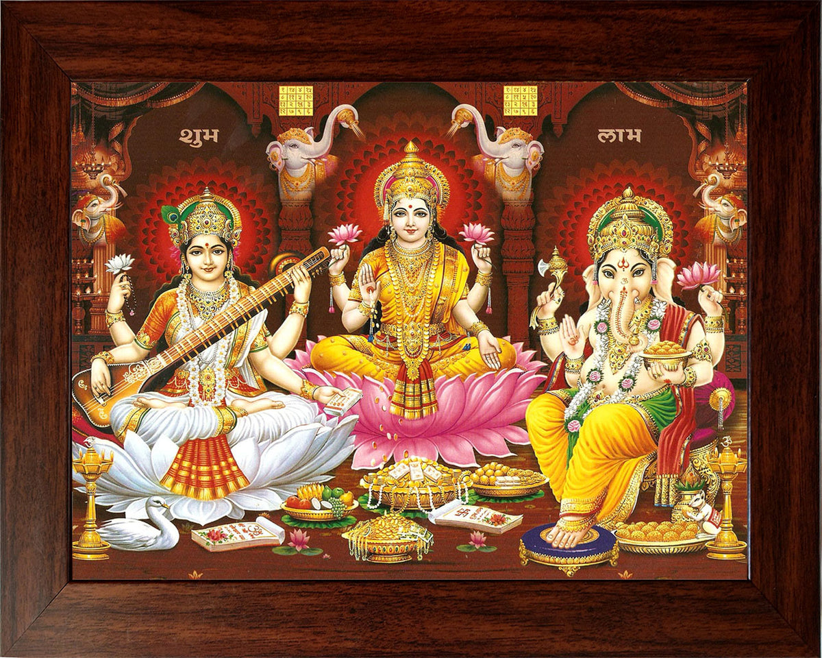 Saraswathi Lakshmi Ganesha Photo Frame