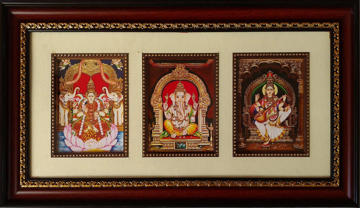 Lakshmi Ganesha Sarawathi Photo Frame