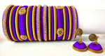 Violet Grand Wedding Silk Thread Bangle Set with Jhumka Earrings