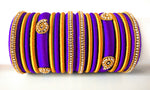 Violet Grand Wedding Silk Thread Bangle Set with Jhumka Earrings