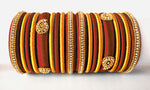Maroon Grand Wedding Silk Thread Bangle Set with Jhumka Earrings
