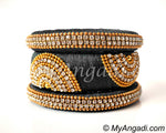 Grey Grand Kada Bridal Silk Thread Bangle Set