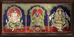 Ganesha Thirupathi Balaji Lakshmi 2D Tanjore Painting