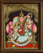 Saraswathi Double Emboss Tanjore Painting