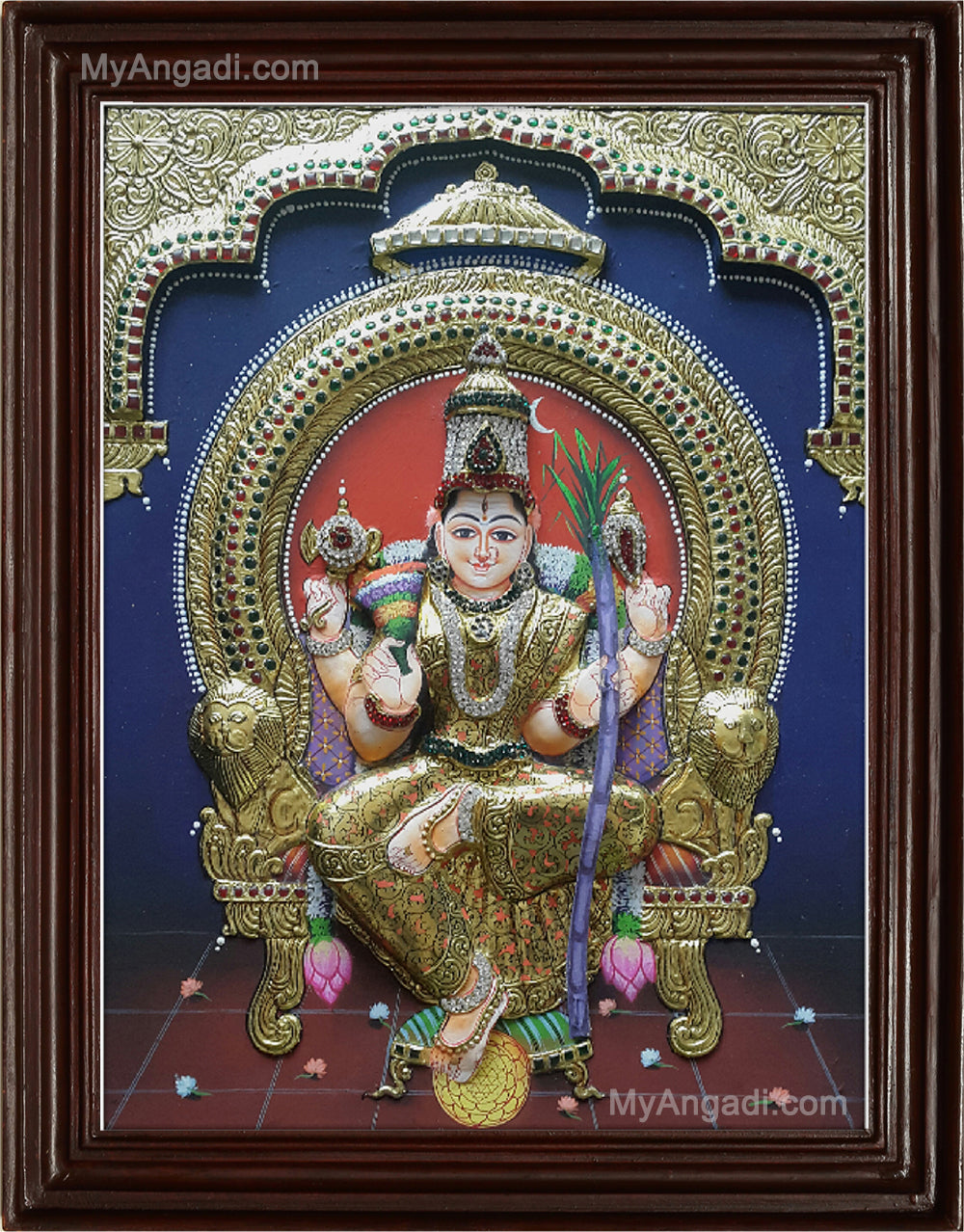 Kamatchi Amman 3D Tanjore Painting