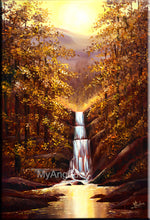 Water Fall Natural Scenary Oil Painting