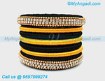 Black colour silk thread bangles