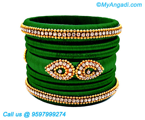 Dark Green Silk Thread Bangles