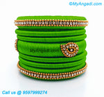 Lime Green Silk Thread Bangles
