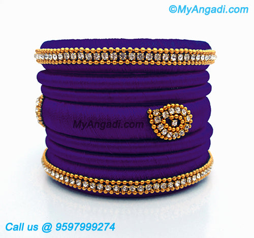 Violet Colour Silk Thread Bangles