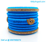 Blue Colour Silk Thread Bangles