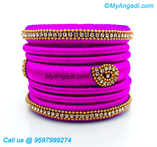 Purple Colour Silk Thread Bangles
