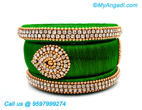 Lime Green Silk Thread Bangles