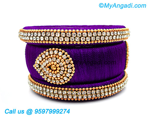 Violet Colour Silk Thread Bangles