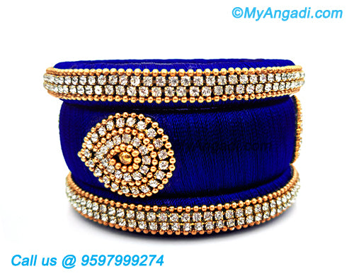 Royal Blue Colour Silk Thread Bangles