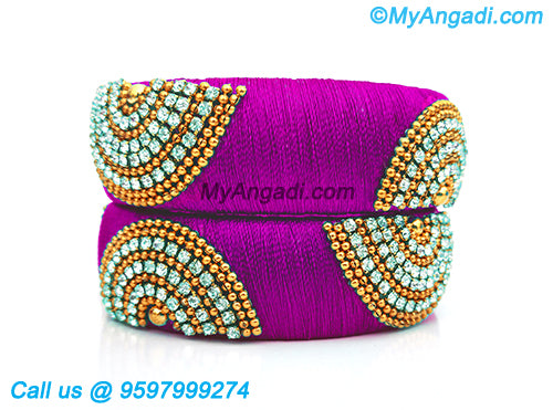 Purple Colour Silk Thread Bangles