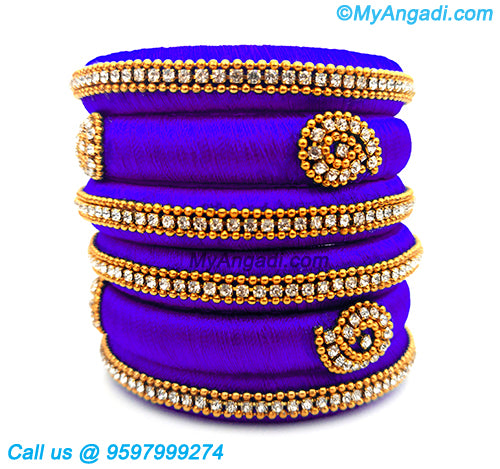Violet Colour Silk Thread Bangles
