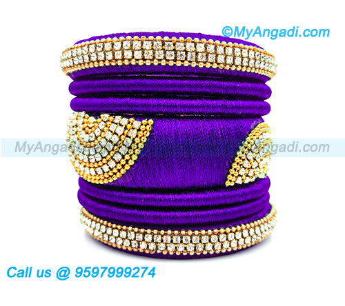 Violet Colour Silk Thread Bangles