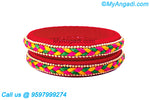 Red Colour Silk Thread Bangles