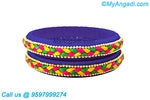 Dark Blue Colour Silk Thread Bangles