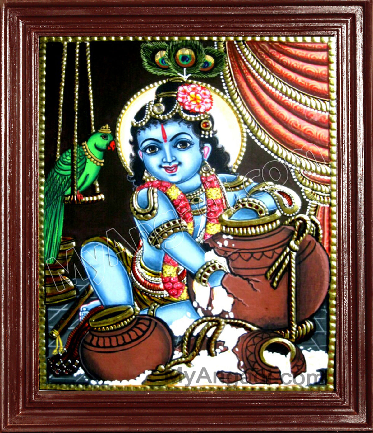 Baby Butter Krishna Tanjore Paintings