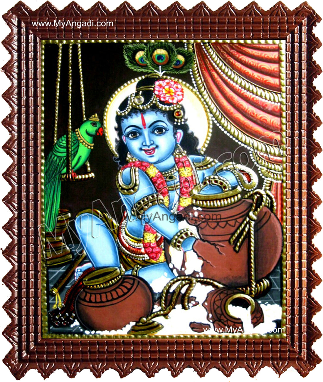 Baby Butter Krishna Tanjore Paintings