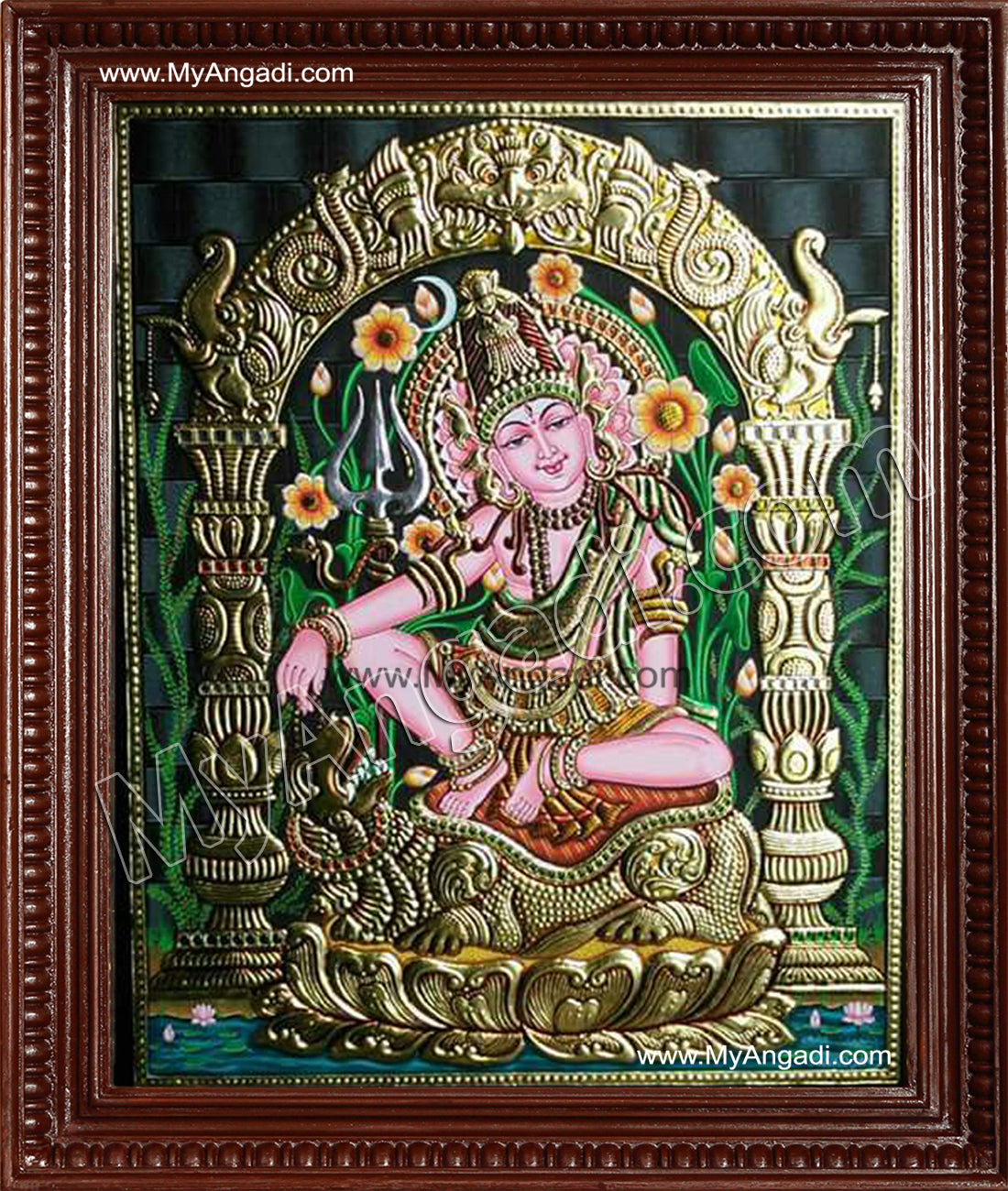 Lord Siva in Indonesia Style Tanjore Paintings