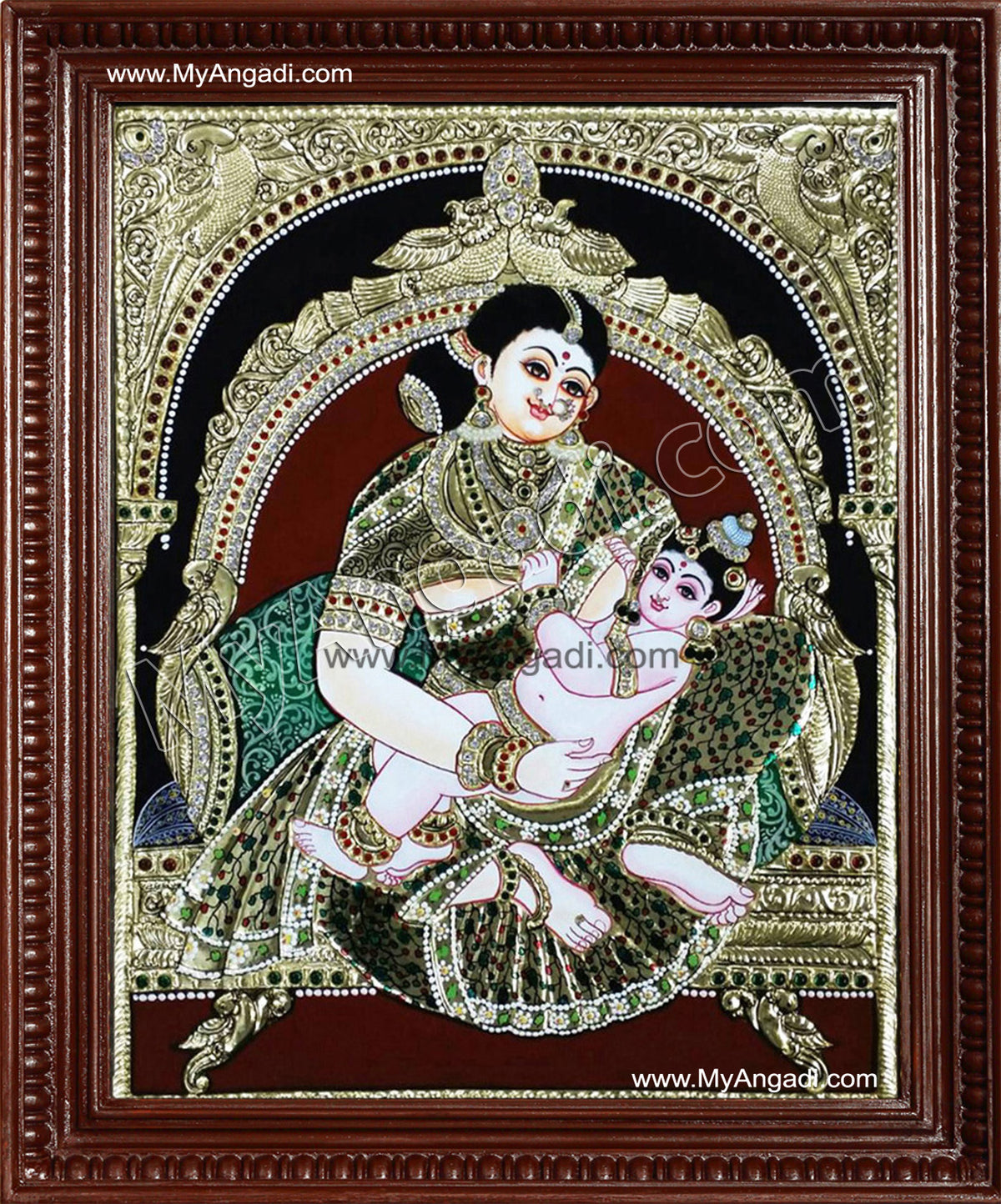 Yasodha Feeding Krishna Tanjore Paintings