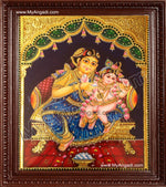 Krishna and Mother Yasoda Tanjore Paintings
