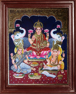 Lakshmi, Saraswati and Ganesha Tanjore Paintings