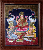 Lakshmi, Saraswati and Ganesha Tanjore Paintings