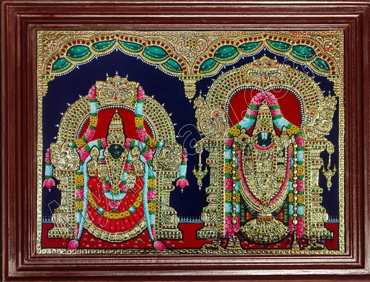 Balaji and Padmavathi Amman Tanjore Paintings