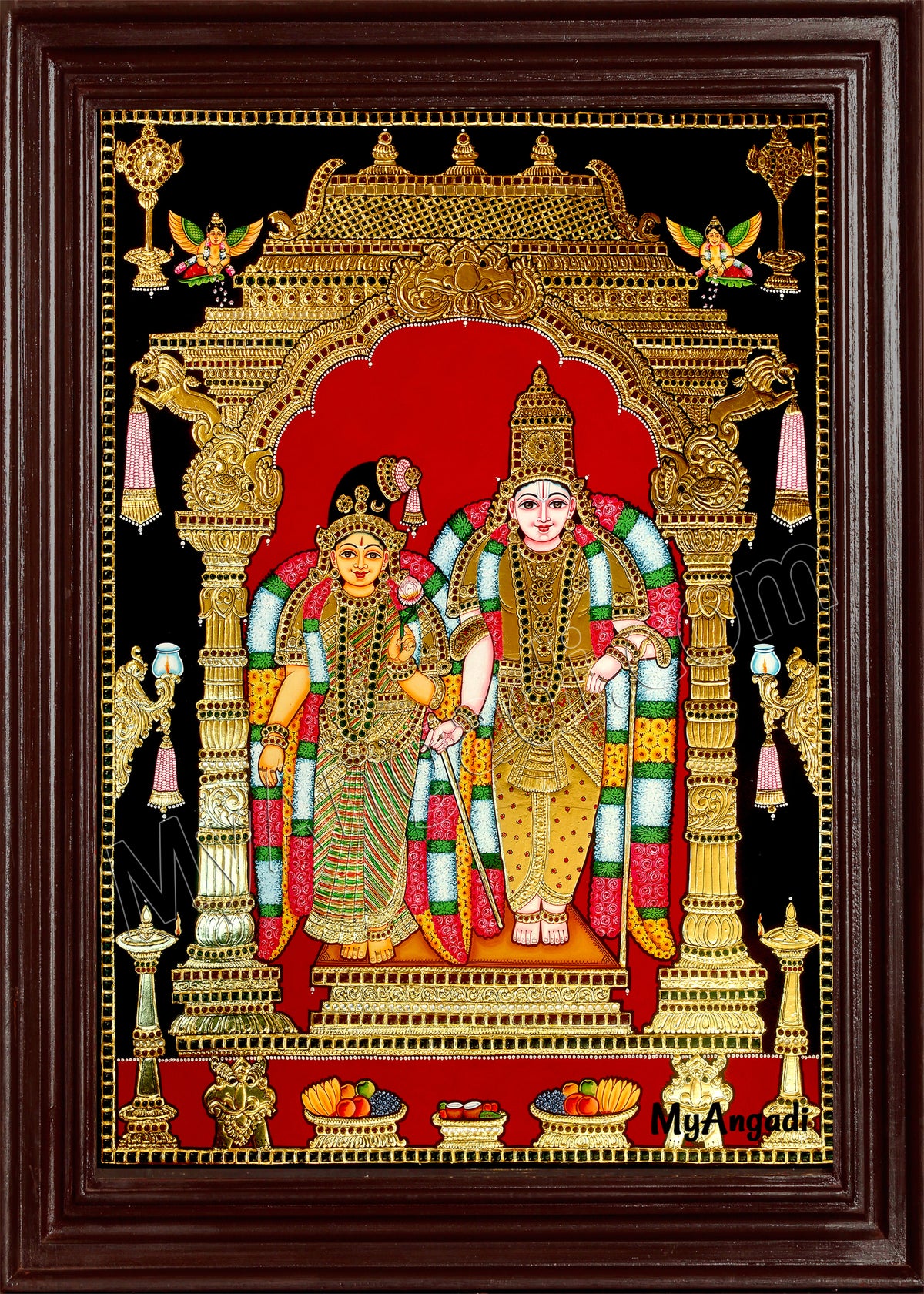 Aandal Vishnu Tanjore Painting