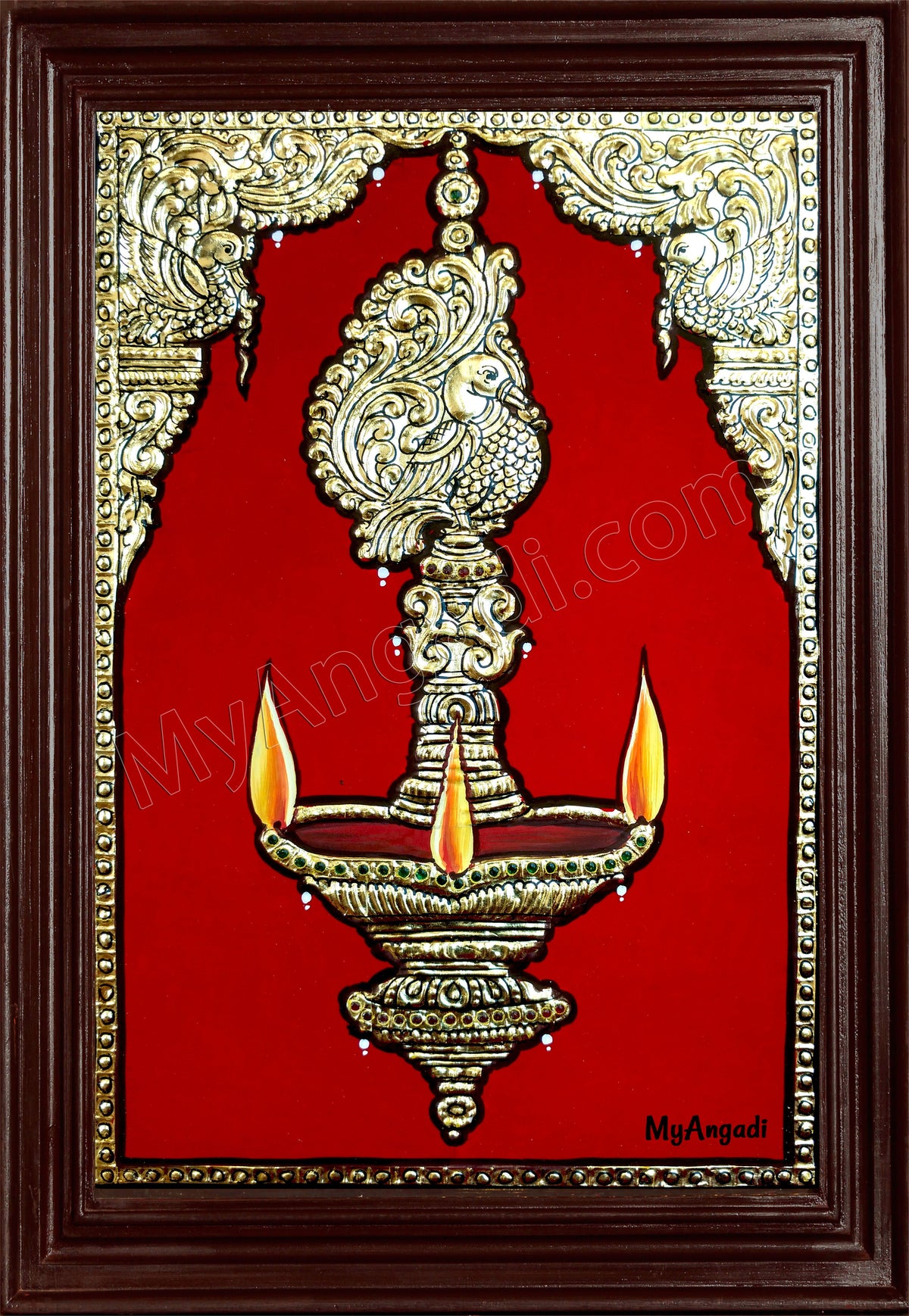Vilakku Lamp Tanjore Painting