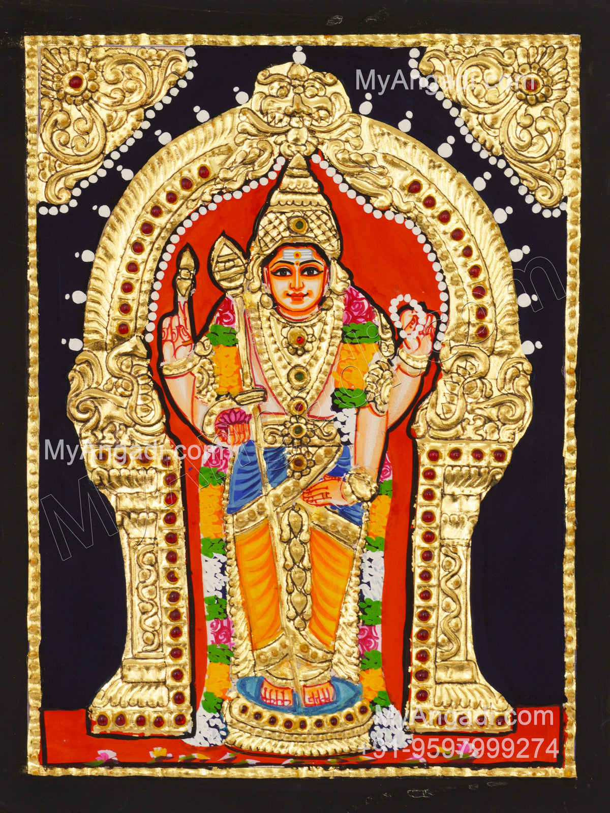 Murugan Small Tanjore Painting