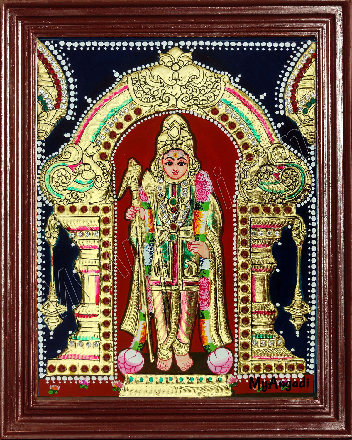 Raja Alangara Murugan Tanjore Painting