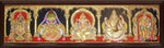 Balaji, Lakshmi, Ganesha, Saraswathi and Murugan - 5 Panel Tanjore Painting