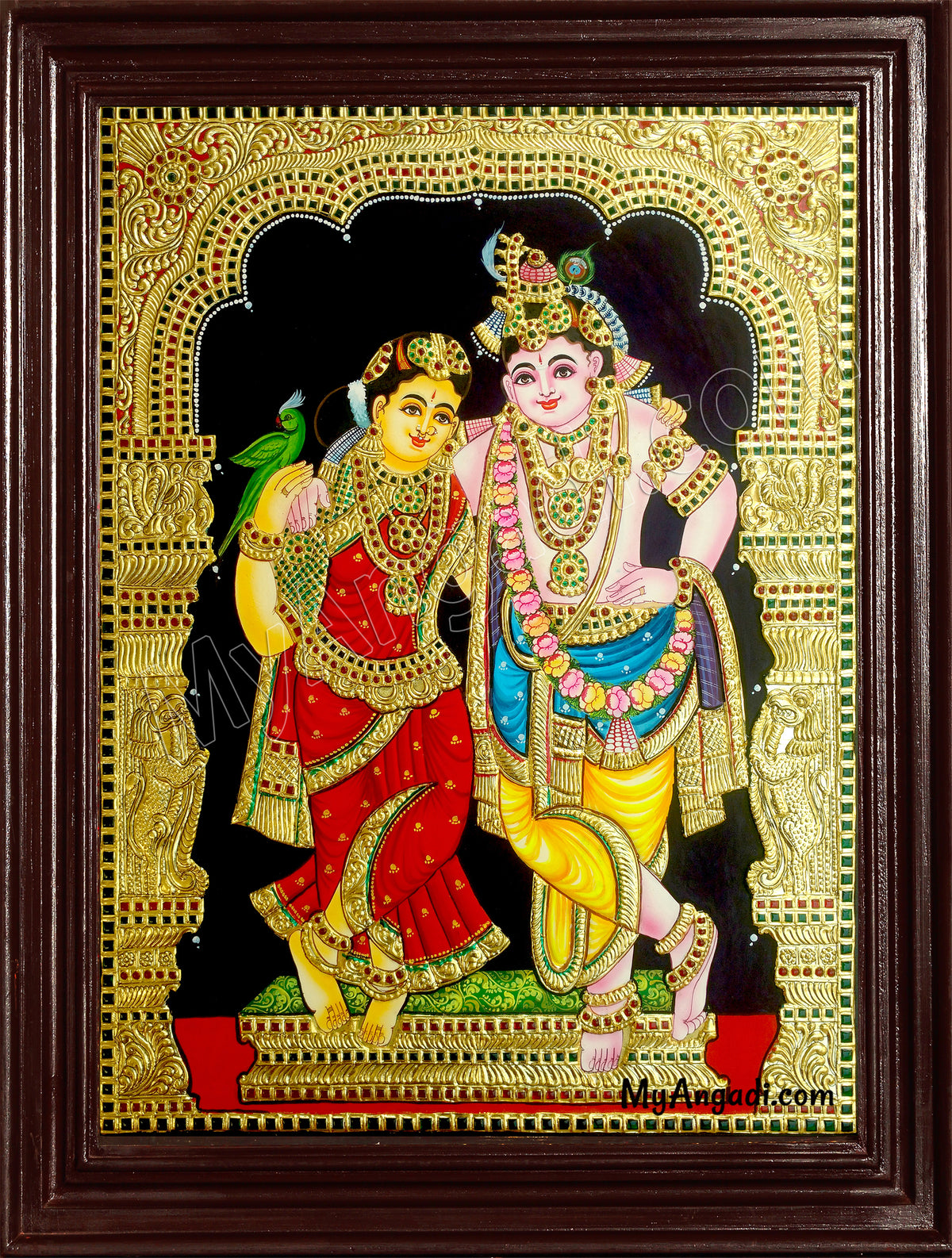 Krishna and Radhe Tanjore Painting