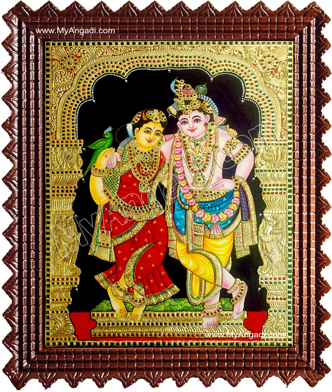 Krishna and Radhe Tanjore Painting