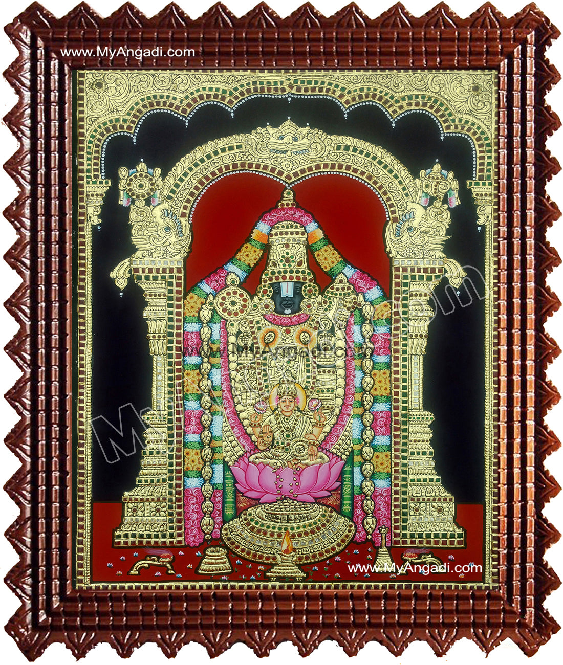 Balaji with Lakshmi Tanjore Painting