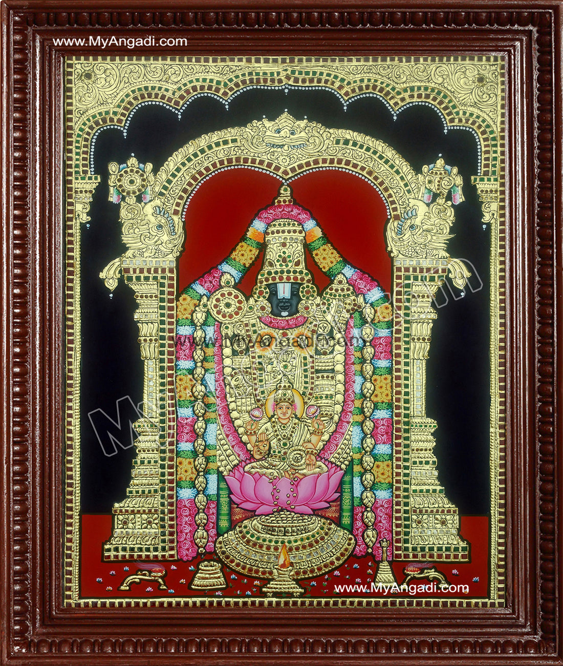 Balaji with Lakshmi Tanjore Painting