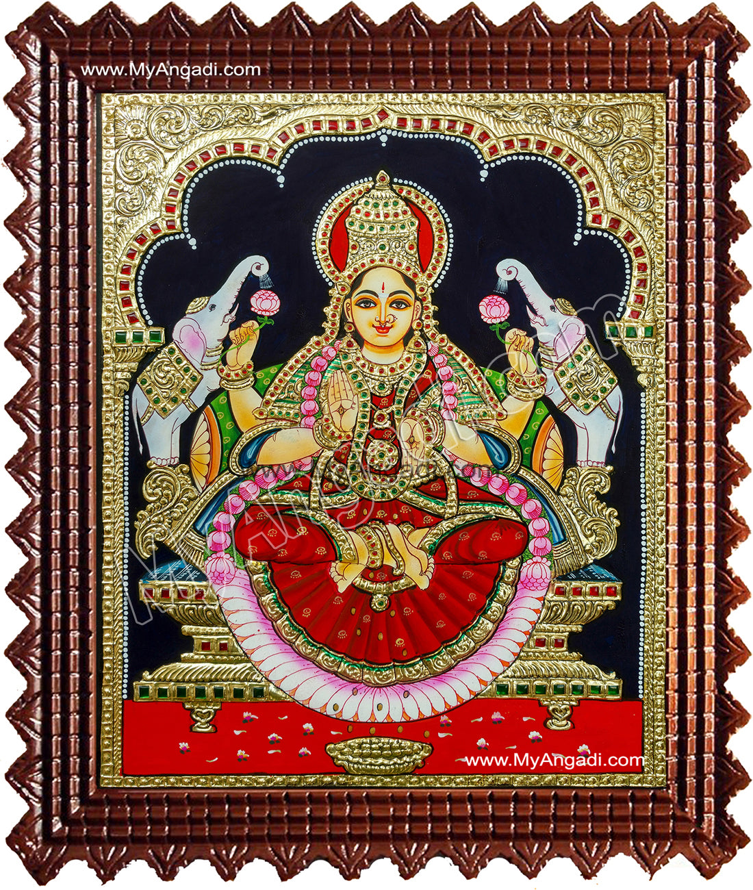 Gaja Lakshmi Tanjore Painting