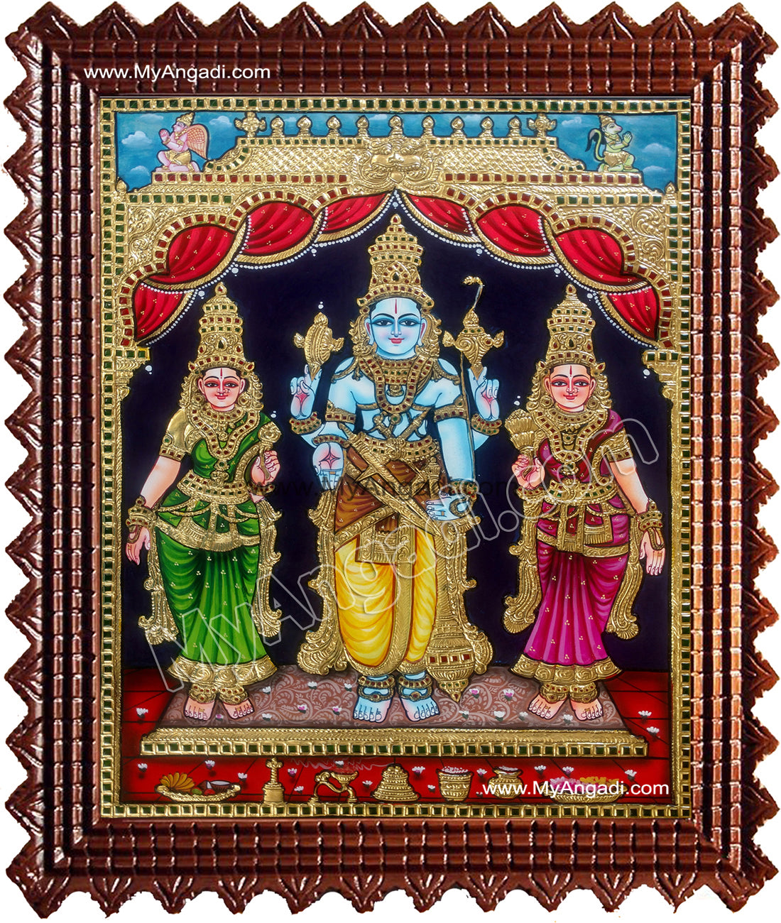 Koodal Azhagar / Kal Azhagar Tanjore Painting