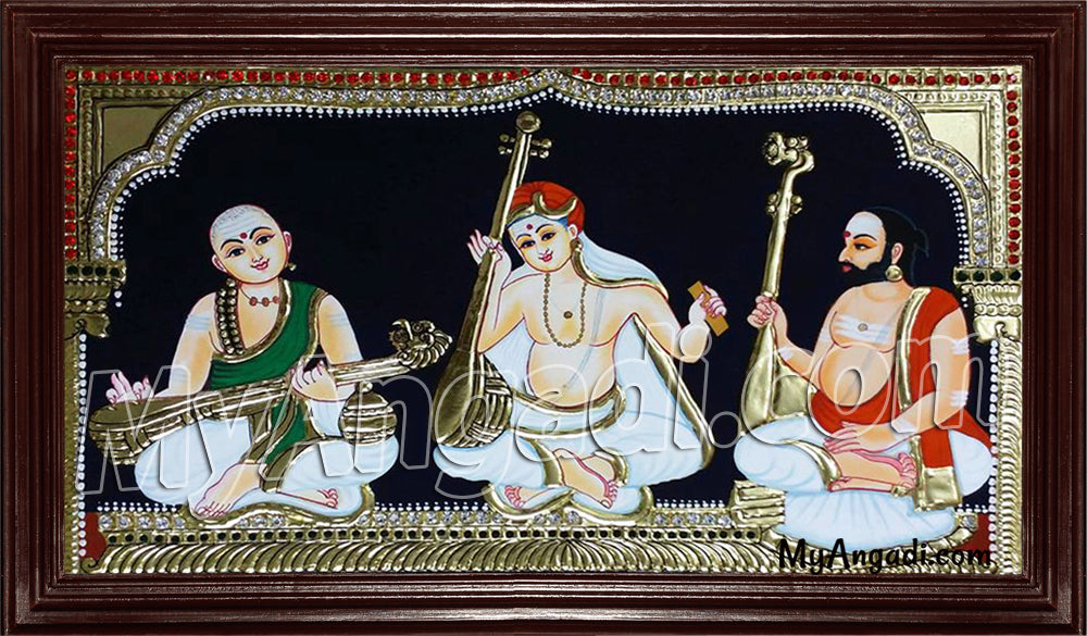 Sangeetha Mummoorthigal Tanjore Painting