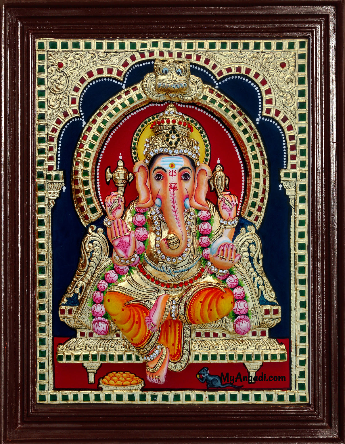Ganesha Super Emboss Tanjore Painting