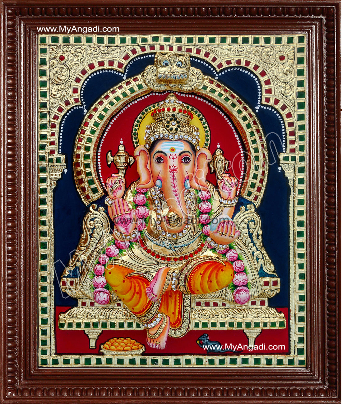 Ganesha Super Emboss Tanjore Painting
