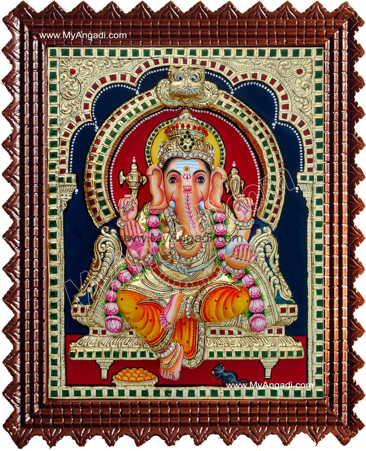 Ganesha Super Emboss Tanjore Painting